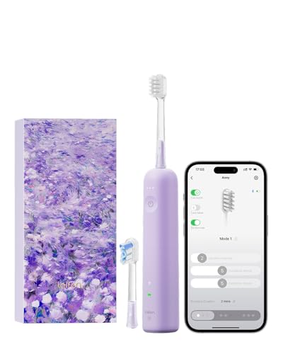 Laifen Wave Spezial Elektrische Zahnbürste Oszillation & Vibration Schallzahnbürste für Erwachsene mit App 2 Bürstenköpfe (Violett)