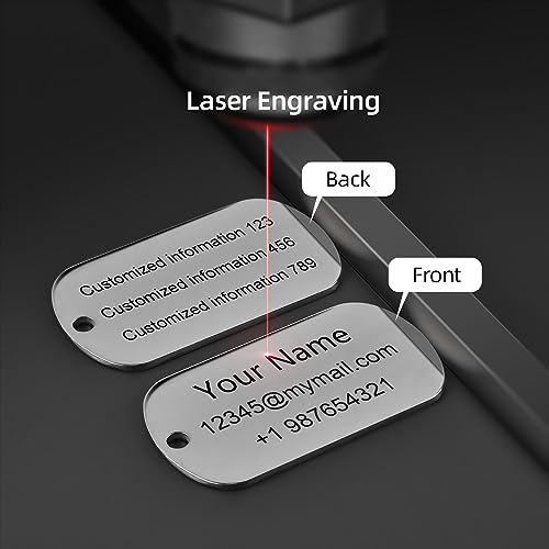 4 Pack Personalized Luggage Tags for Suitcases and Backpacks - Stainless Steel Metal Unique Custom Traval Bag Name Tags for Kids, Women, Luggage, Baggage, Cute and Funny - Bulk Set (4 Pack)2