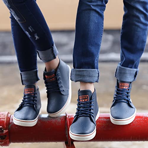 Qiucdzi Rain Boots For Women, Waterproof Rubber Garden Boots Anti-Slip Ankle Rain Boots Lace Up Deck Boots For Muck Mud Working Outdoor #TOP5