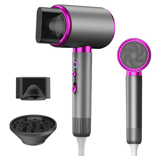 Secador de pelo iónico, secador de pelo de salón de 2100 W, 3 velocidades caliente/2 velocidades, secador de pelo con botón caliente/frío