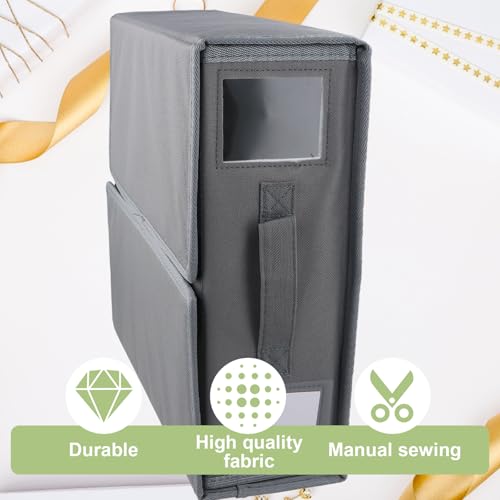 Culinavog Bettwäsche Aufbewahrung, Faltbarer Bettlaken-Organizer, mit Klarem Fenster und Griff, Bettwäsche Organizer für Aufbewahrung Von Laken, Kleidung, Kissenbezügen, Decken (Grau)