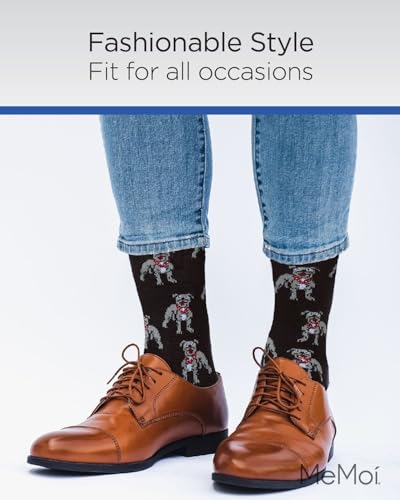 MeMoi American Bully Dog Men's Socks, Rayon Blend Mens Crew Socks, Environmentally Friendly Fabric - Sizes 10-134