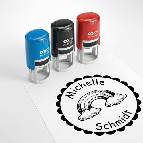 Dekolando Kinder Namensstempel mit Regenbogen personalisiert...