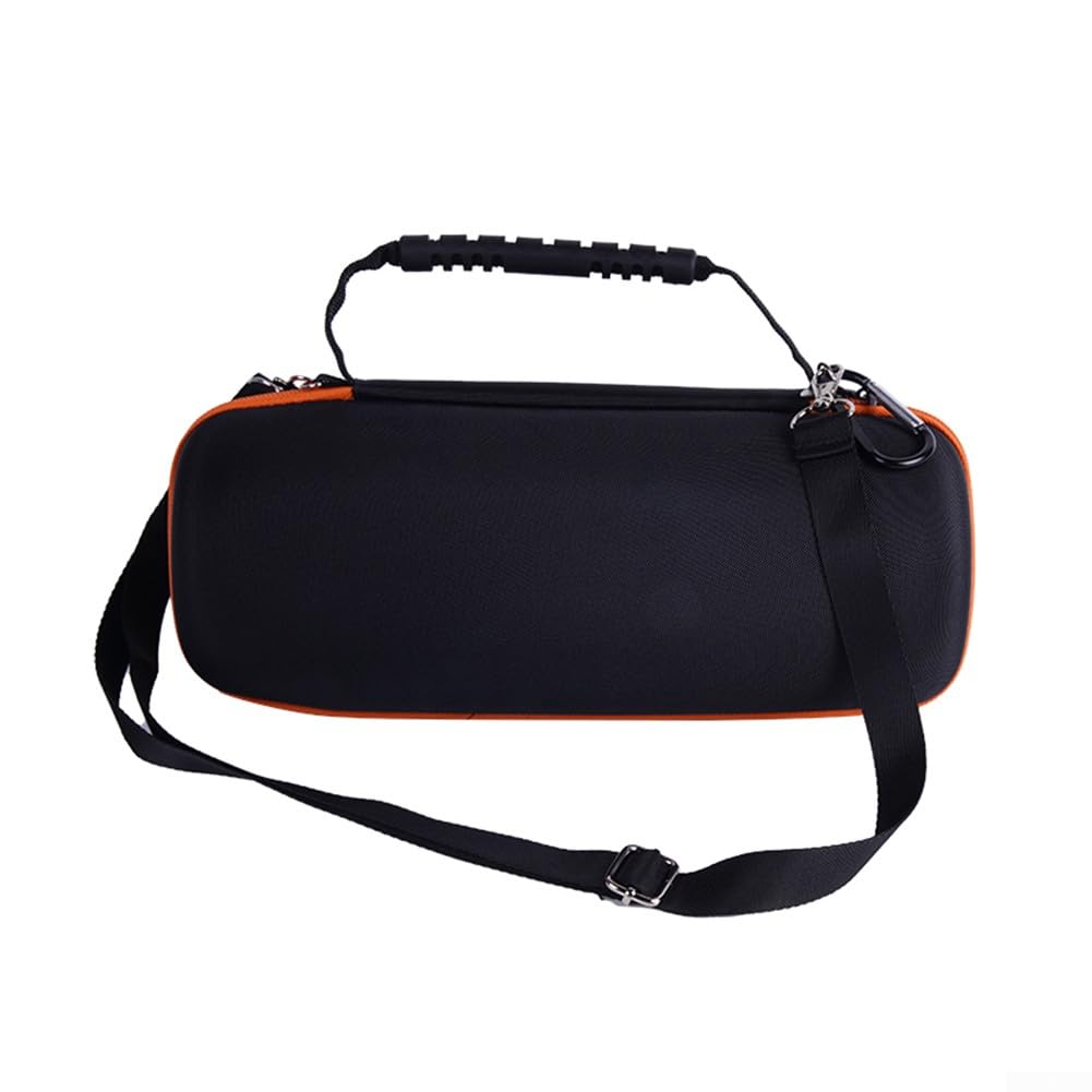 EVA Hartschalen Tasche für JBL Charge 6 Lautsprecher, für stoßfest Schutzhülle mit Schultergurt und Karabiner, Tragetasche für Reisen und Outdoor, Grau(Orange)
