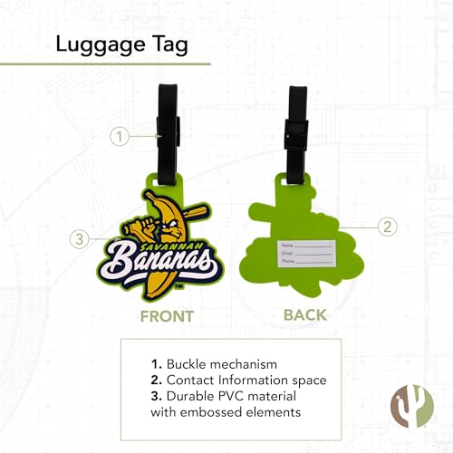 Desert Cactus Savannah Bananas Luggage Tag Soccer Durable PVC Travel ID Label for Bags and Backpacks (Style A)2