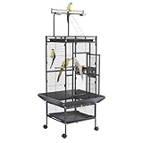 Panana Large Bird Cages Parrot Cage Wide Flight Metal Animal Cage for Budgie Parakeet Conure with Rolling Stand Wheels (61 inch Height)