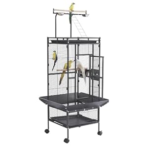 Panana Large Bird Cages Parrot Cage Wide Flight Metal Animal Cage for Budgie Parakeet Conure with Rolling Stand Wheels (61 inch Height)