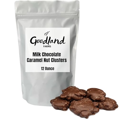 Goodland Farms Milk Chocolate Caramel Nut Clusters (Peanut Perk) | 12 Ounce Bag | Roasted Peanuts in Soft...