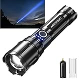 懐中電灯 強力 高輝度 30000ルーメン 軍用 最強 LEDライト 5000mAh ハンディライト Type-C充電式/電池式 単4形電池対応 IPX6防水 フラッシュライト 5モード調光 ズーム式 アルミニウム合金 耐衝撃2M 新型 明るい 残量表示機能 自転車 登山 夜釣り 夜間訓練 作業用 停電 防災 地震 避難対策 日本語取扱説明書