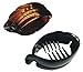 Parcelona French Snapper Small Celluloid Fish Ponytail Holder Banana Hair Clips for Women (Brown Tortoise Shell N Black 2 Pcs 1 1/2