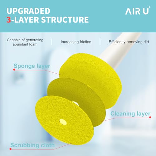 Image of 48 Count Disposable Toilet Brush Heads, Toilet Bowl Wand Refills for Toilet and Bathroom Cleaning, Yellow Lemon Fragrance, Not Suitable for Electric Toilet Brushes