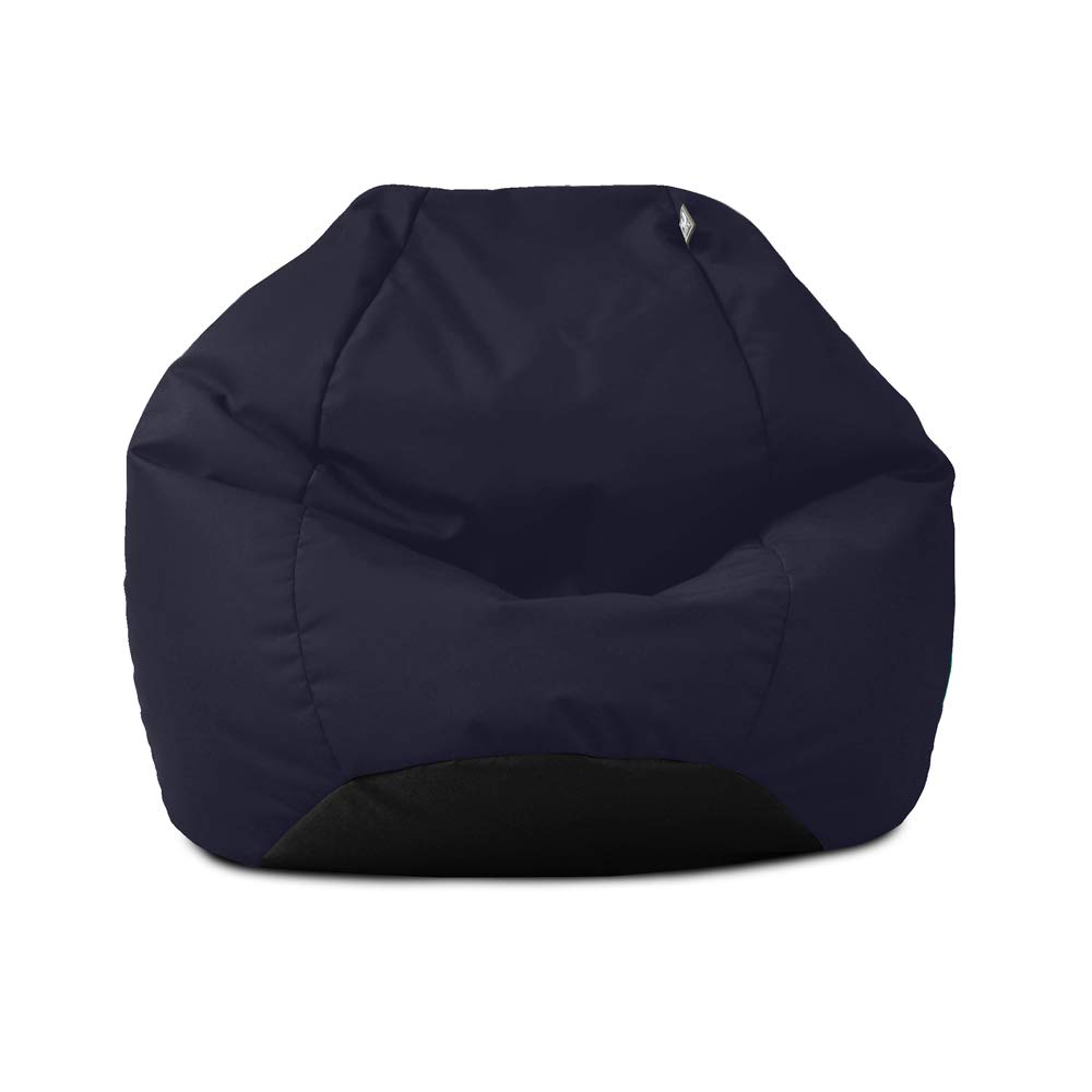 rucomfy Beanbags Kids Classic Bean Bag Chair with Filling - Wipe Clean Water-Resistant Comfortable Outdoor Garden Seat - 60 x 65 x 65cm (Beanbag Only, Navy Blue)