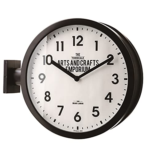 INTERFORM INC. インターフォルム 両面時計 インダストリアル ブラック CL-2138 Robestonロベストン W44×H38×D13cm 掛け時計 時計 おしゃれ お洒落 かわいい インテリア スイープムーブメント 壁時計 壁掛け時計