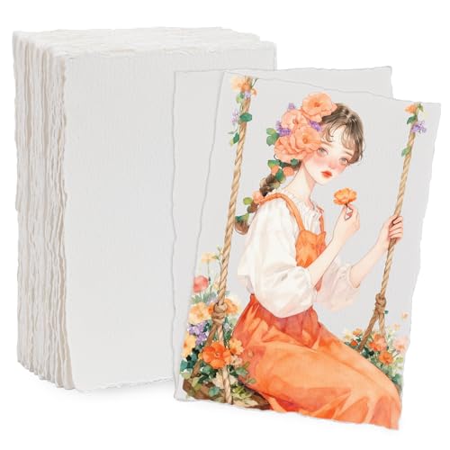 Tarjetas de acuarela Lunarm de 4x6 para invitaciones de boda artesanales y pastel al óleo