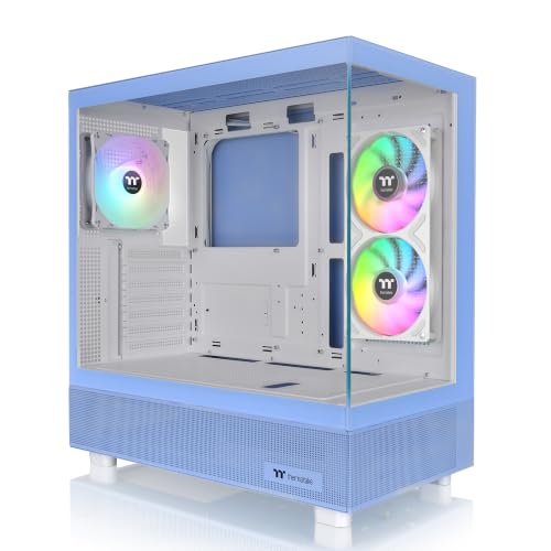 Image of Thermaltake View 270 Plus SR TG ARGB; Mid Tower Chassis; 1xSF240 ARGB PWM Reverse Fan 1xSF120 ARGB PWM Fan; 360mm Radiator Support; 420mm GPU Clearance; Hydrangea Blue; CA-1Y7-00MFWN-06