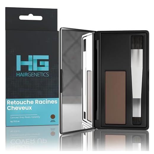 Hair Genetics® Retouche-Racines pour Cacher les Cheveux Gris – Résultats professionnels naturels, rapides et faciles – Permet de combler les sourcils
