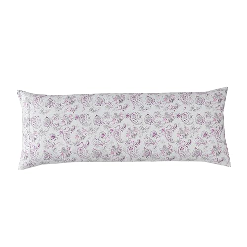 Elegant Comfort Ultra Soft 1-Piece Set Floral Print Pillowcases - 1500 Premium Hotel Quality Microfiber, Soft and Smooth Hidden Zipper Closure 1-Piece Pillow Covers - Body Pillowcase, Paisley Purple