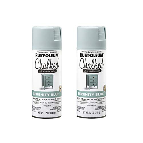 Image of Rust-Oleum 302595-2PK Chalked Ultra Matte Spray Paint, 12 oz, Serenity Blue, 2 Pack