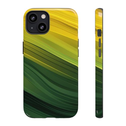 Coque iPhone 13 vague vert et jaune pour habiller votre mobile