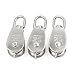 Aexit 3pcs M25 Material Handling 304 Stainless Steel Lifting Crane Swivel Hook Single Snatch Blocks Pulley Block
