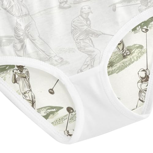 ZZKKO Vintage Golf Players Girls Underwear Toddler Panties for Girls Comfort Brief Size 2-8T4