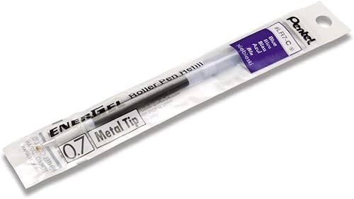 Pentel Tinta de repuesto para bolígrafo de gel líquido EnerGel / Tinta azul de 0.028 in / Juego de 10 recambios