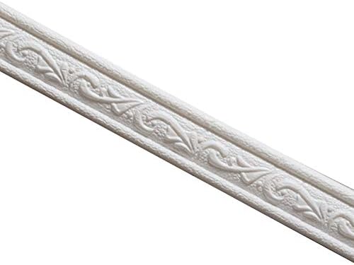 lzndeal 3D Pattern Sticker Wall Trim Line Skirting Border Decoration Self Adhesive Household Self Adhesive Baseboard Corner Line Stickers Home Mouldings Trim Flexible Molding Ceiling Border