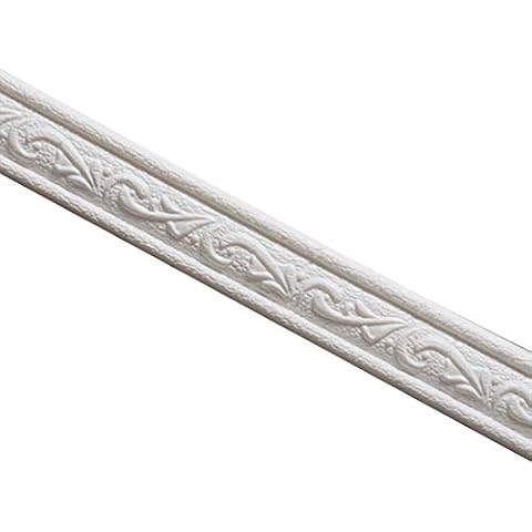 DirkFigge Skirting Board Decoration 3D Pattern Sticker Wallpaper Wall Frame Trim Line Flexible PVC Skirting Boarder Self Adhesive Ceiling Mouldings Coving Edging Trim for Bathroom, Door, Mirror Cover