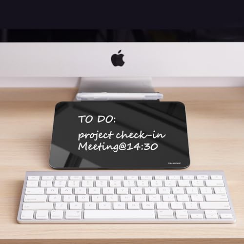Image of Small Desktop Glass Dry-Erase Whiteboard - 8 X 6 Inches Tabletop Easel Whiteboard with Stand, Desk Board Buddy for Artist, Teacher and Student