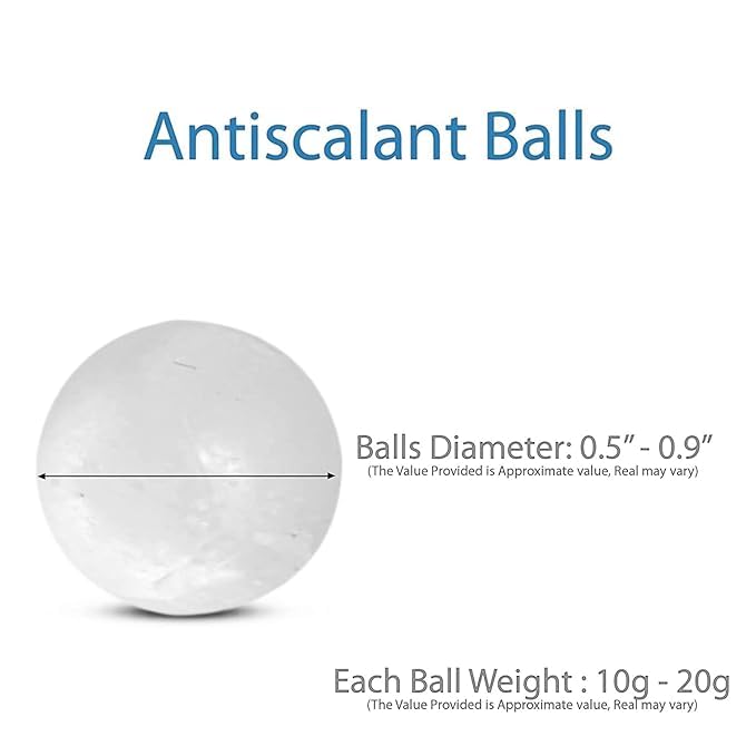 Image of FILOX RO Antiscalant Balls | 100 Pcs White | Converts Hard Water to Soft | Protects RO Membrane & Prevents Scaling | Universal Fit for Domestic RO Purifiers