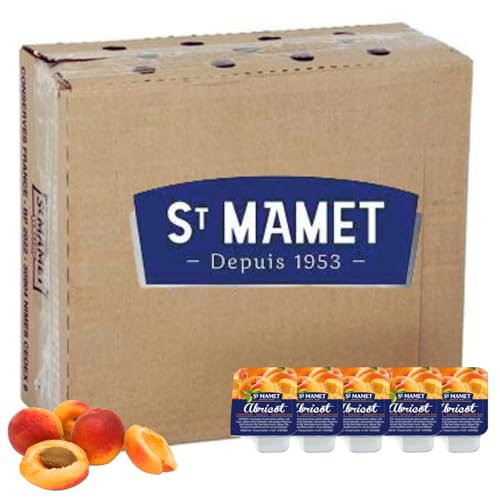 ST MAMET | 150 Barquettes de Confiture d'Abricot | Doses individuelles de 25 grammes pour un plaisir sans excès, pratique à emporter, idéal pour la...