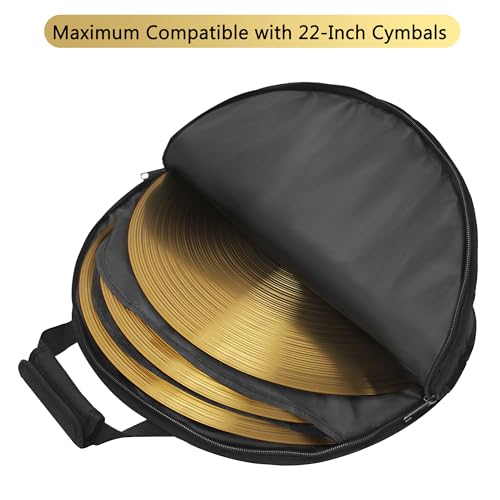 22\" Cymbal Gig Bag with Carry Handle,10mm thick Padded cotton