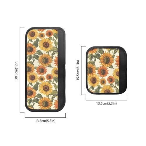 Image of Refrigerator Door Handle Covers Set of 6 Kitchen Electrical Appliance Decor Handles Waterproof Washable Fridge Microwave Dishwasher Door Cloth Protector, Sunflower Pattern