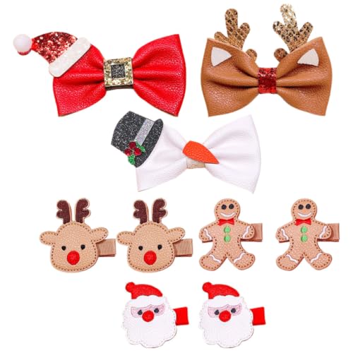 9 Pinzas Pelo Lazo sintético infantil horquillas cómodas para fotografía de Navidad niñas