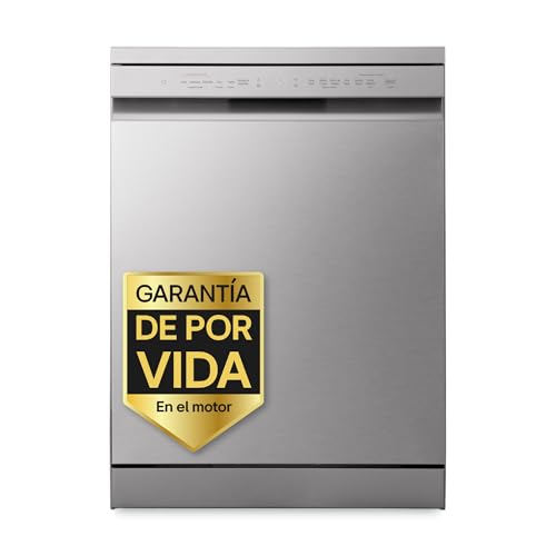 LG DF243FV - Lavavajillas con Función Quadwash, Sistema EasyRack, Sistema Autodiagnóstico, Clasificación D, 14 L, Inox Antihuellas