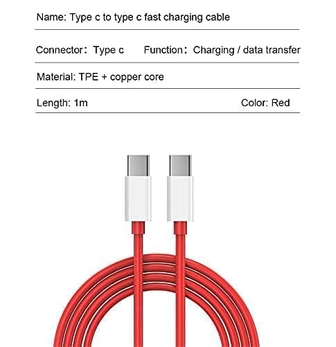 Image of Original 65 Watt Adapter with Type C to C Cable Compatible with Oneplus 9 /9 Pro / 8 /8 Pro / 7 Pro / 7T / 7T Pro / 7 / 6T / 6 / 5T / 5 / 3T / 3 / Nord N10 5G(Adapter and Cable)