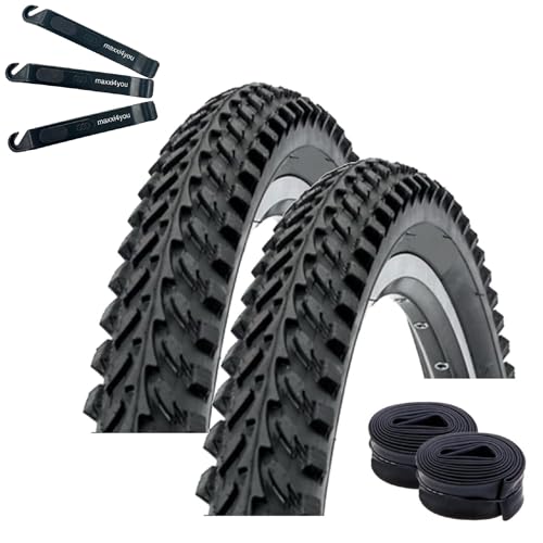 Angebot-Set / 2 x Kenda K-898 20" MTB Fahrradreifen Schwarz 50-406 (20 x 2.00) + 2 passende Schläuche AV inkl. maxxi4you Reifenheber