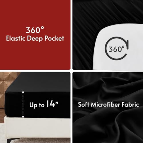 MUXHOMO Twin Comforter Set 5-Piece, Reversible Bed in a Bag, Red/Black - image 7