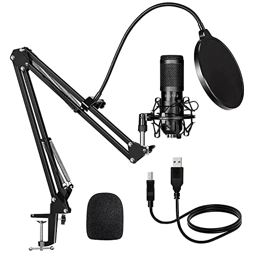 BESTOR® Professional USB Condenser Microphone Kit Podcast Mic with Boom Arm Microphone with Stand | 192kHZ/24bit Professional PC Streaming Podcast Cardioid Microphone Kit (USB) BESTOR® Professional USB Condenser Microphone Kit Podcast Mic with Boom Arm Microphone with Stand | 192kHZ/24bit Professional PC Streaming Podcast Cardioid Microphone Kit (USB)