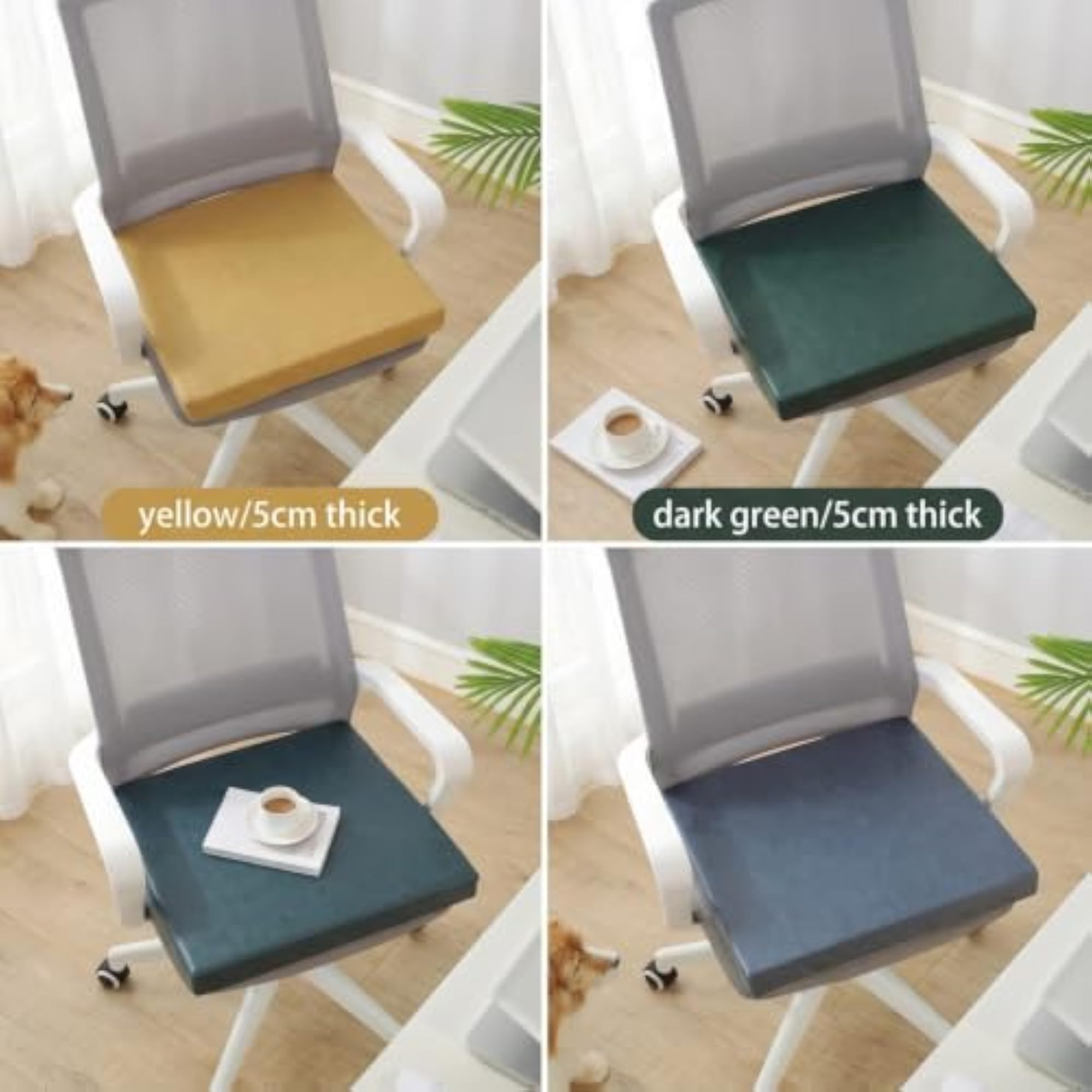 Padded Rectangular Chair Cushion with Ties, Supportive