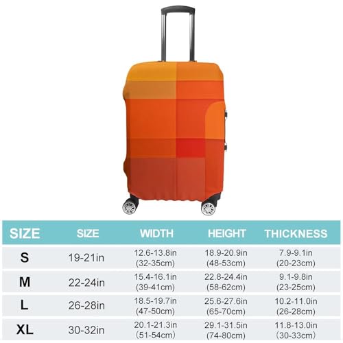 Orange And Gray Abstract Luggage Cover Dustproof Travel Suitcase Cover Elastic Suitcase ProtectorFit 19-32 Inch Luggage，L2