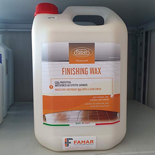 Faber Finishing Wax 5 Lt. Cera Ad Effetto Lucido Antisporco Per Pavimenti In Cotto, Pietra O Cemento