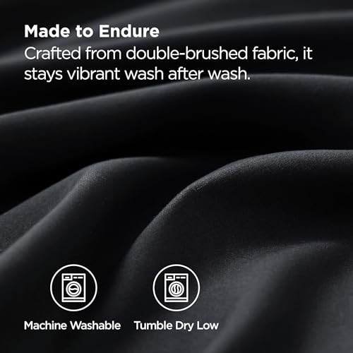 Image of Bedsure Pillow Cases Standard Size Set of 2 - Black Brushed Microfiber Pillowcases, Super Soft Pillowcase, Pillow Case Covers with Envelope Closure for Kids, Wrinkle, Fade Resistant, 20x26 Inches