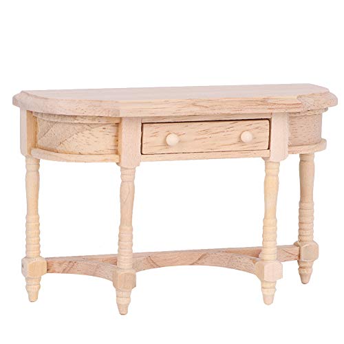 Mini Wooden Dollhouse Accessories, 1:12 Scale Miniatures Dollhouse Furniture For Diy Dollhouse Living Room Mini Toy Wood Table With Drawer Bookcase For Bedroom Simulated Accessory #TOP3