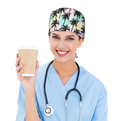 Image of Breathable Working Cap with Adjustable Sweatband Scrub Cap for Men /Women