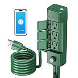 HBN Outdoor Smart Plug Waterproof WiFi Outdoor Outlet Timer with 6 Grounded Outlets, Remote & Voice Control Heavy Duty Yard Stake Plug Compatible with Alexa and Google Assistant No Hub Required