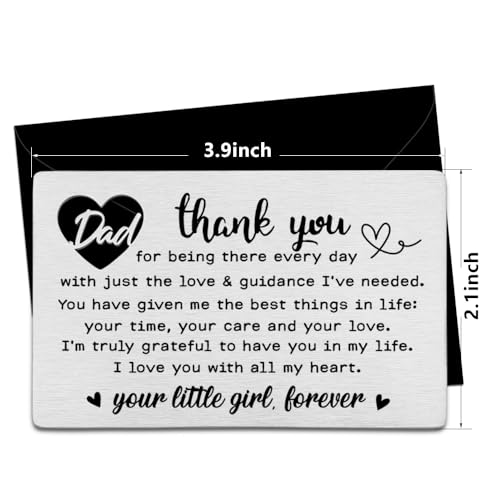 FOKCBOCM Dad Gifts from Daughter - Funny, Thank You Engraved Wallet Card for Father - Birthday, Father's Day, Thanksgiving, Christmas, Valentine's Day Gifts2