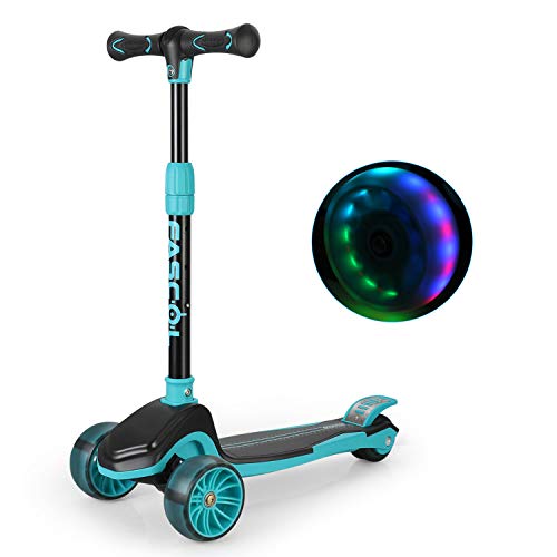 Fascol Kinderroller Scooter ab 3-12 Jahre Klappbar Kinderscooter mit LED Räder und Höhenverstellbarer Lenker, Tretroller für Kinder Belastbarkeit bis 50 kg, Blau