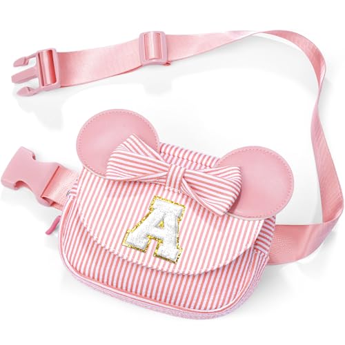 Image of Birthday Gifts for 4 5 6 7 8 9 10 11 12 13 Year Old Girls - Personalized for Teens Kids Daughter Sister Her | Birthday Gifts for Kids | Initial Crossbody Bag Belt Bag | Bean Pink A