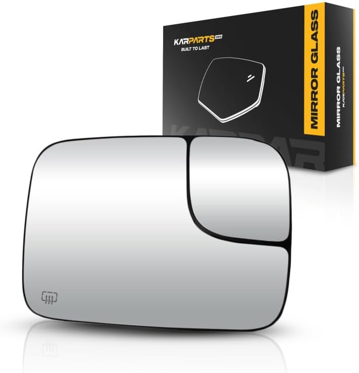 For 2003 2004 Dodge Ram 2500/3500 Mirror Glass Passenger Side | Heated w/Towing Package - w/Backing Plate | Flat Glass Type All Cab Types Full Size | For 5086218AA, CH1325120